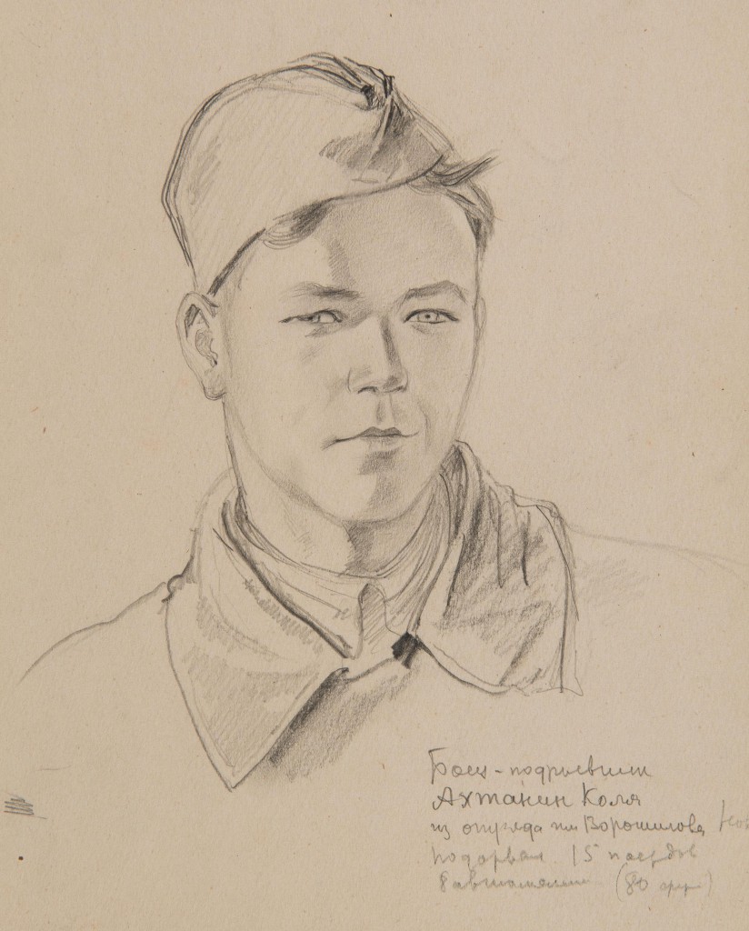 Портрет солдата рисунок карандашом